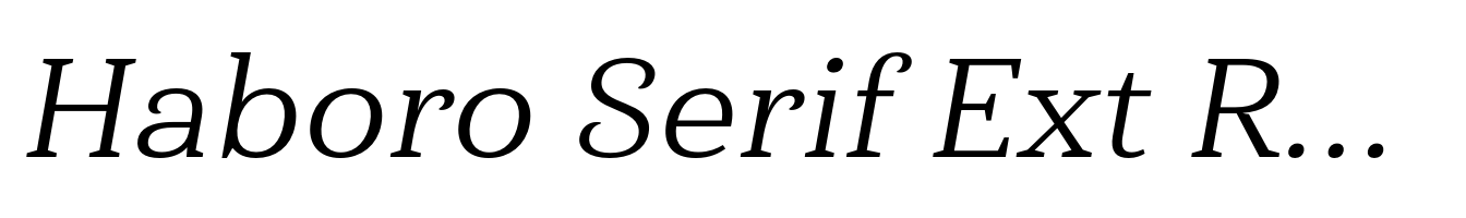 Haboro Serif Ext Regular It